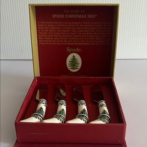 Spode Christmas Tree Cheese Spreaders Set